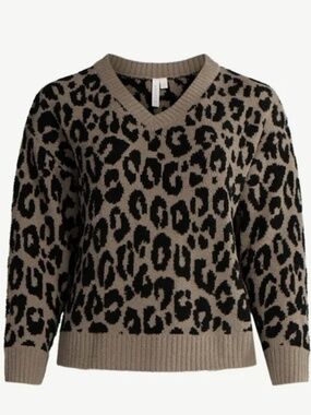 Joyspun Women's Sleepwear Cozy Knit V-Neck Pullover Top, Size M